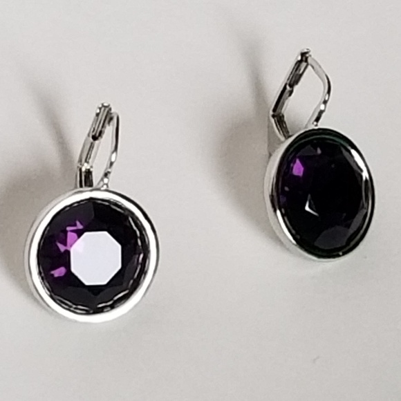 Swarovski Amethyst element bella crystal earrings - Picture 3 of 7
